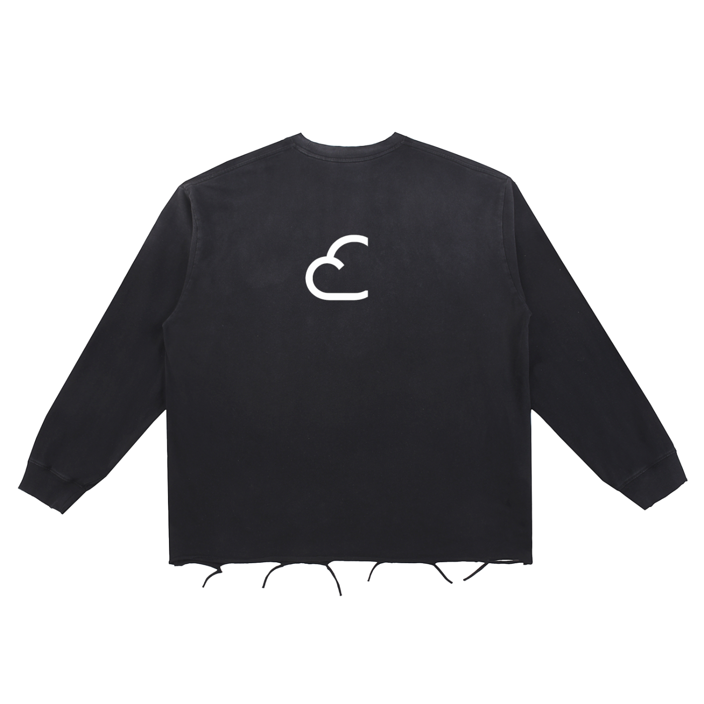 Snow Wash Raw Edge Cotton T-Shirt