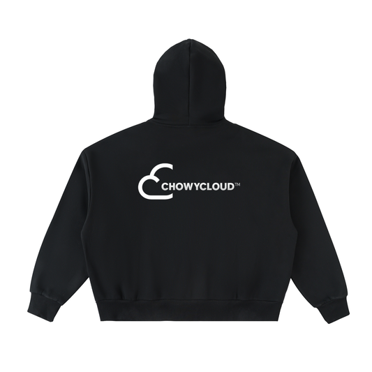 Fleeced Full-Zip Boxy Hoodie