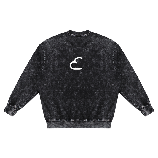 Snow Washed Hand-Frayed Sweatshirt