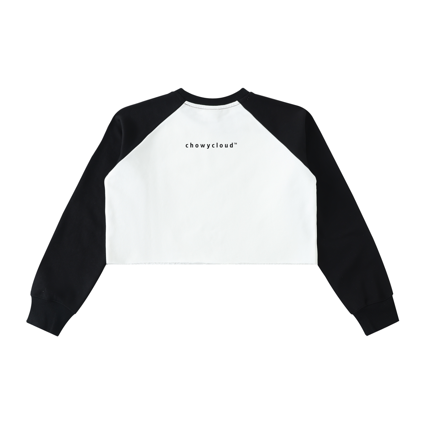Raw-Hem Color-Block Raglan Crop Sweatshirt