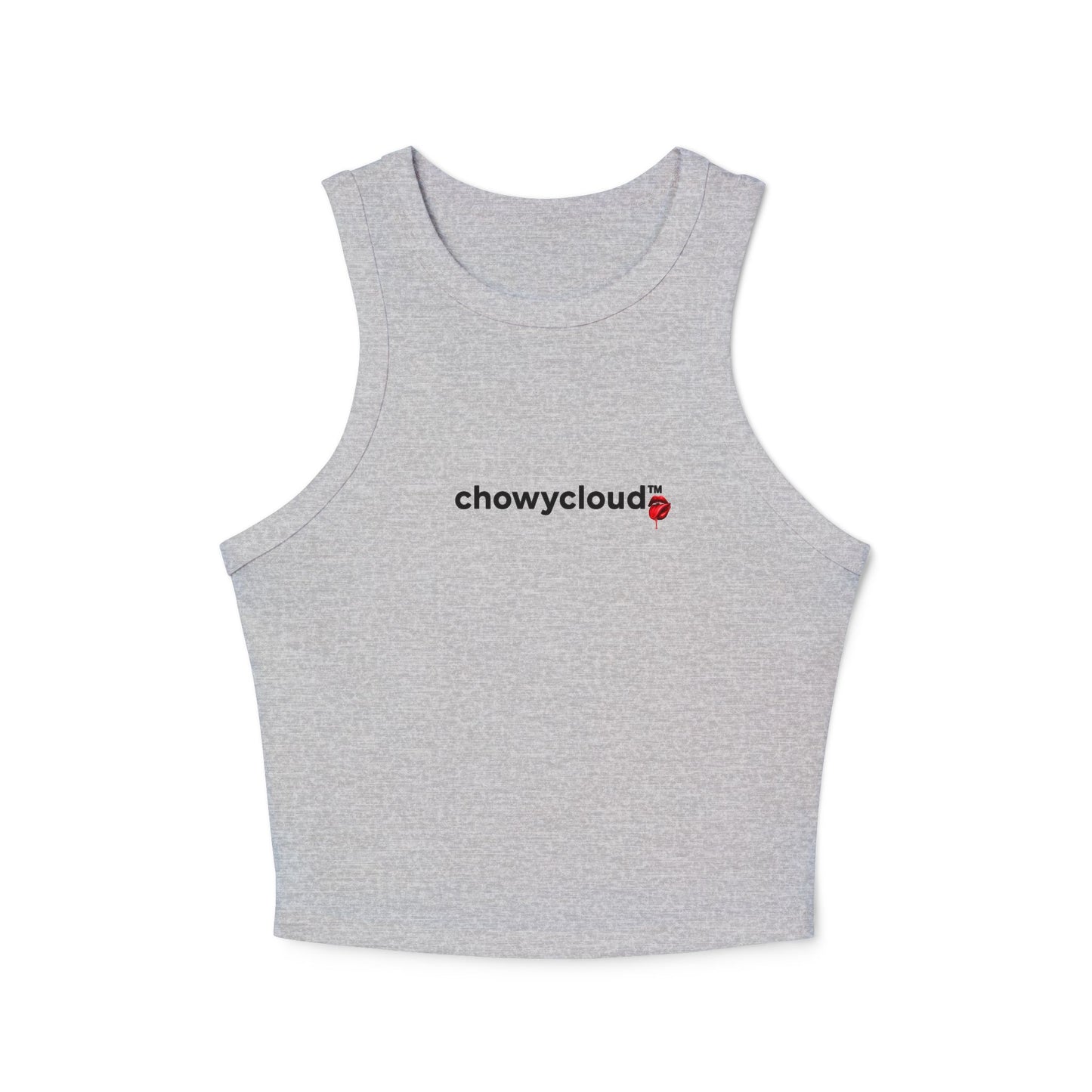 Chowycloud Logo with Rose Tank Top | Micro Rib Racerback