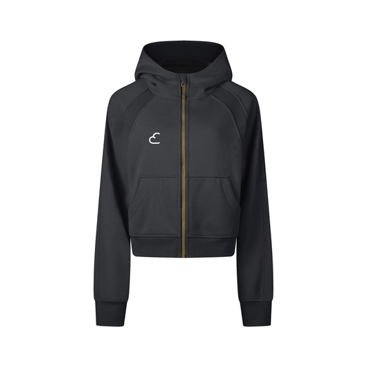 Cropped Zip-Through Hoodie