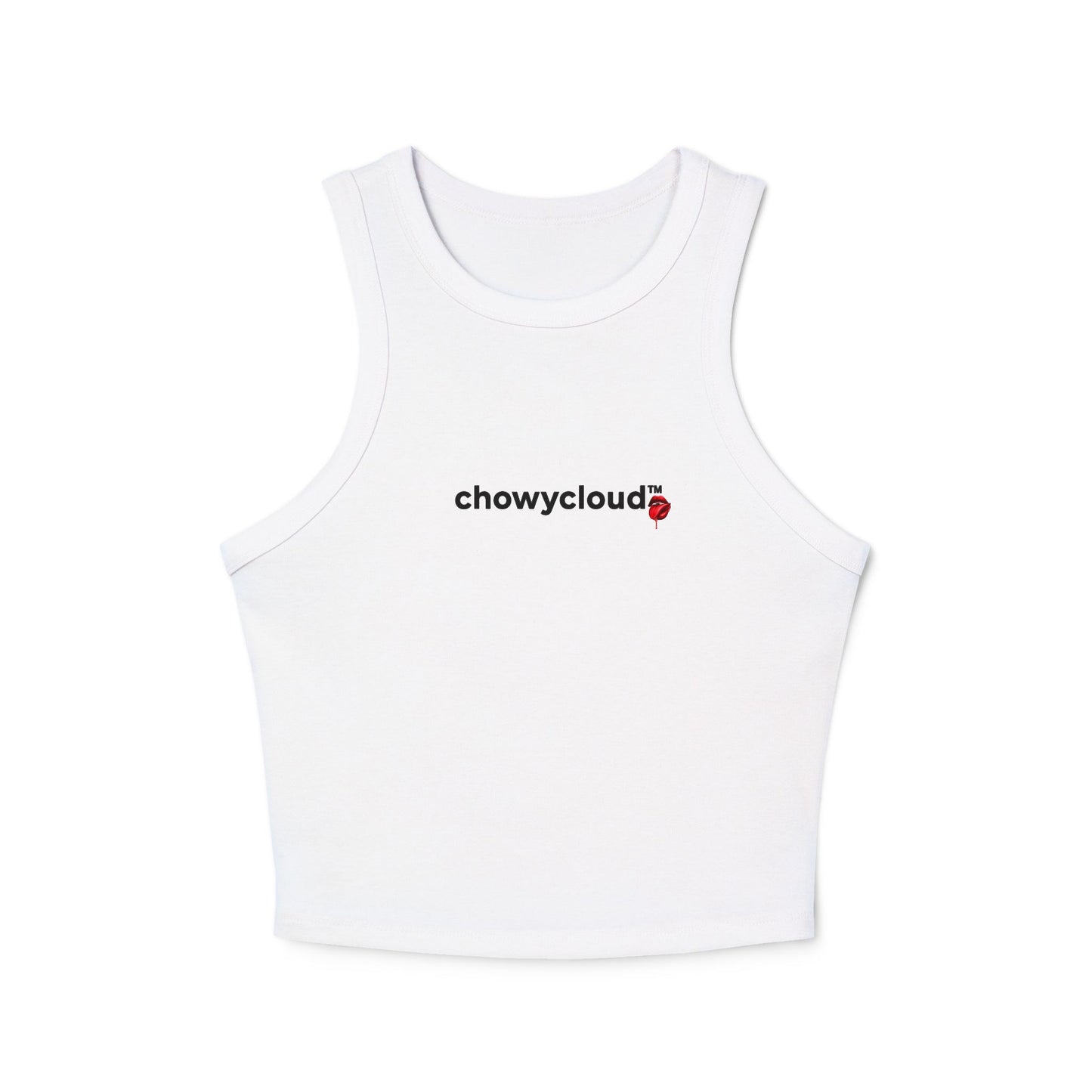 Chowycloud Logo with Rose Tank Top | Micro Rib Racerback