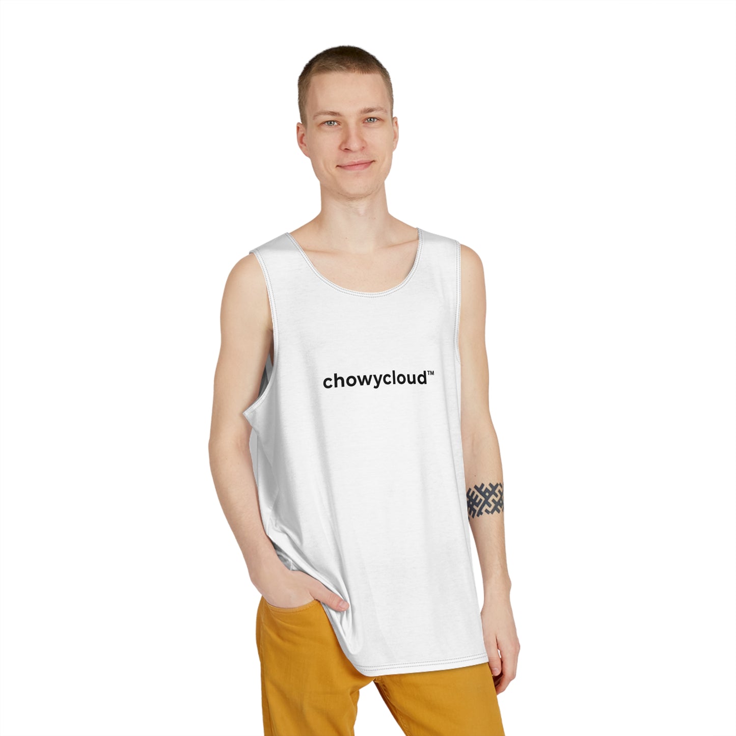 Minimal Logo Tank Top | Men's White Sleeveless Shirt