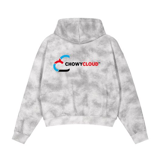 Dirty Washed Boxy Zip-up Fleece Hoodie