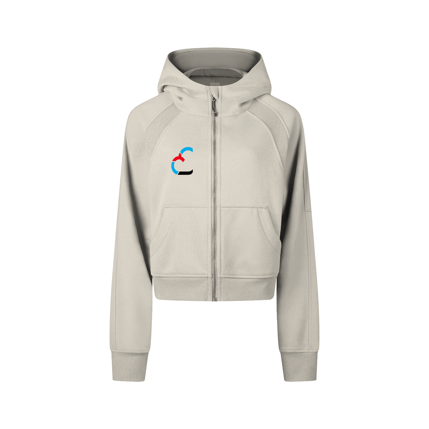 Cropped Zip-Through Hoodie