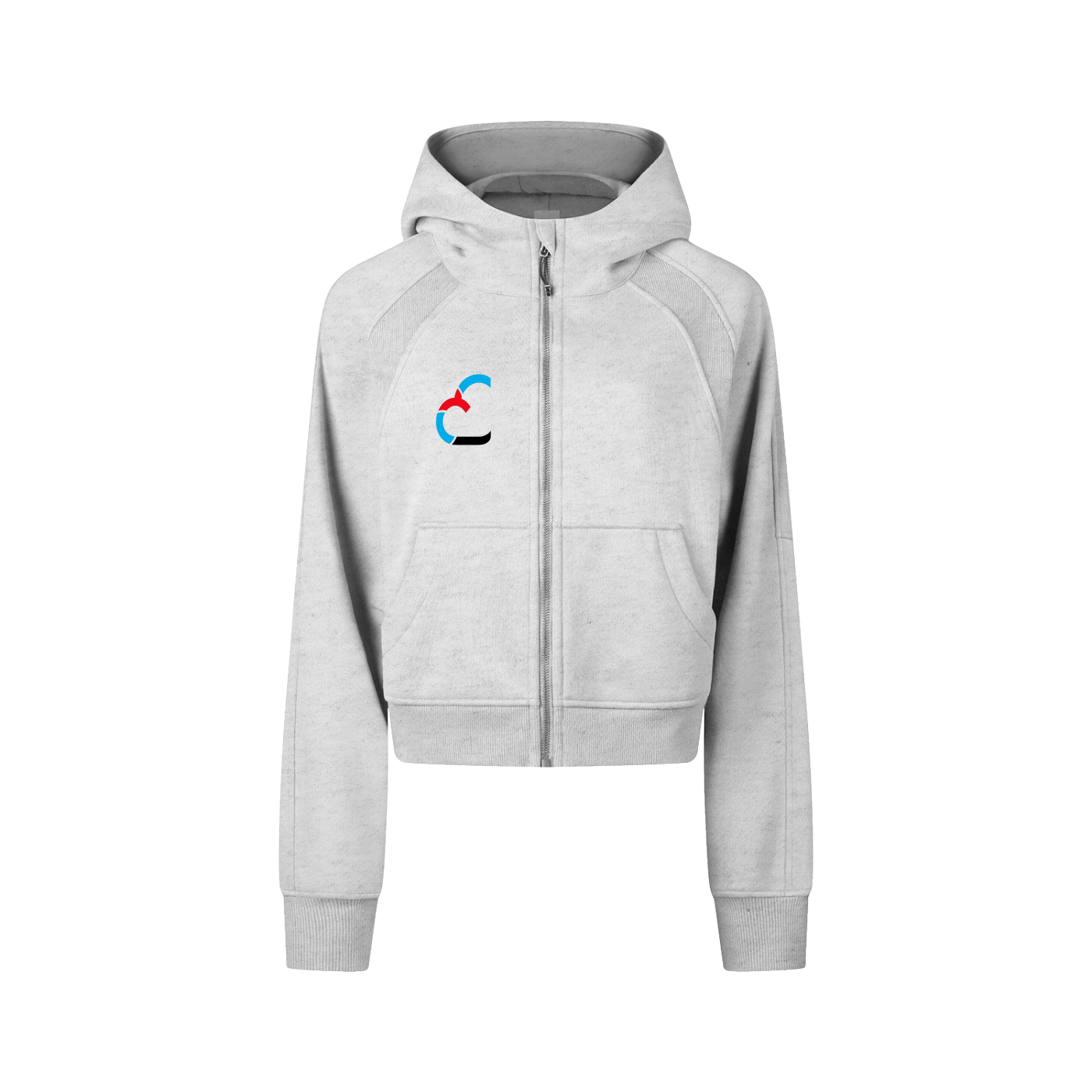 Cropped Zip-Through Hoodie