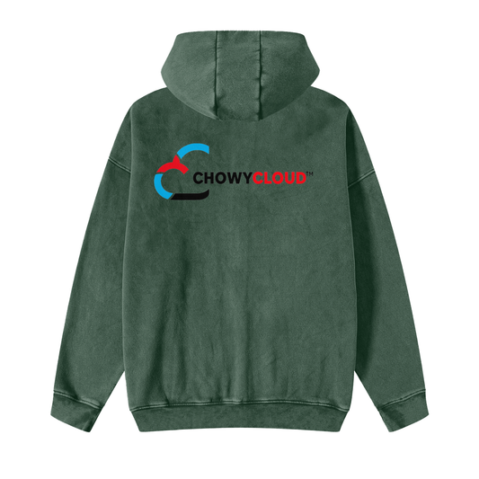 Snow Washed Zip-Through Fleece Hoodie